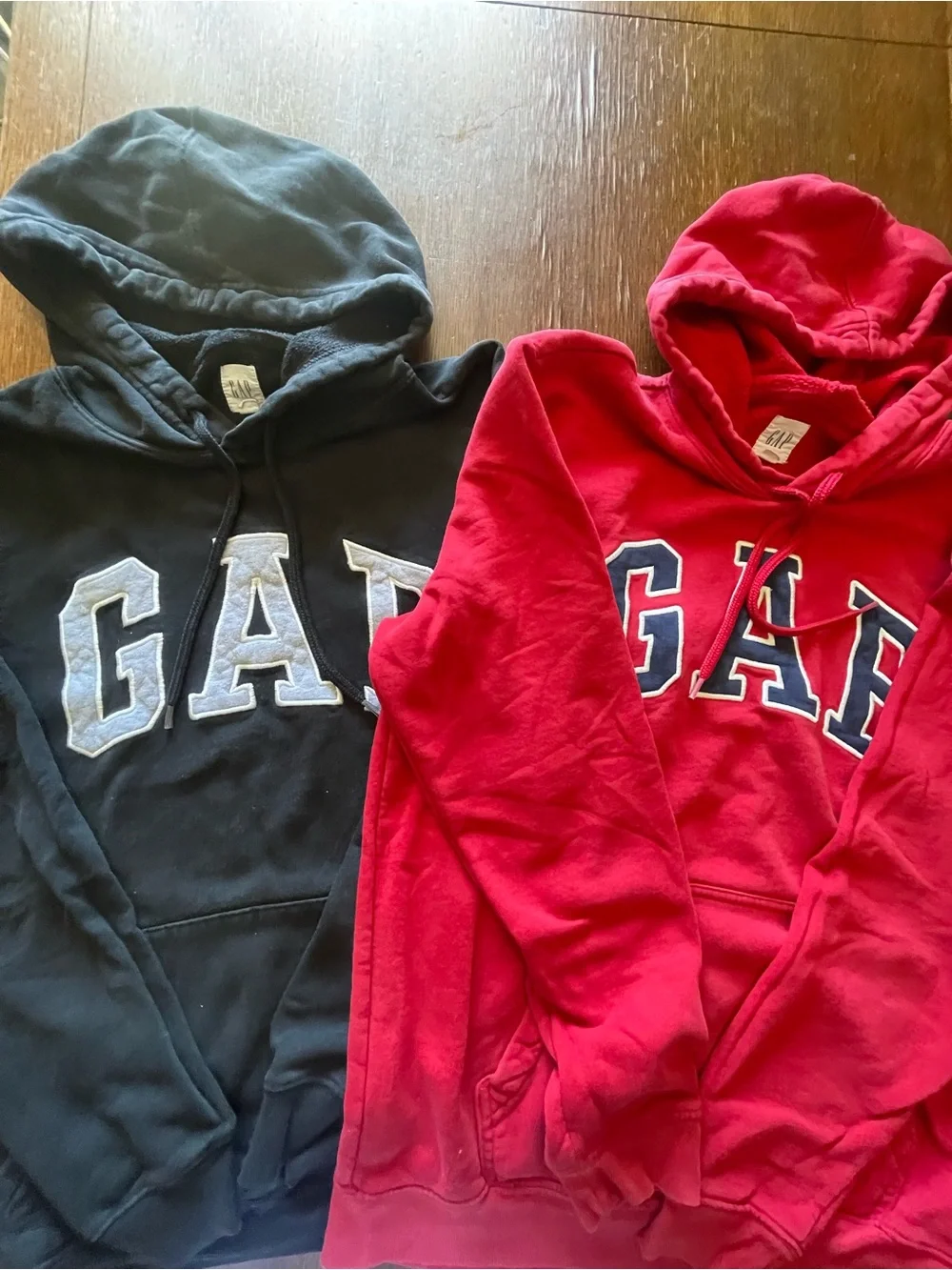 GAP HOODIES - 2: 1 black medium 1 red small